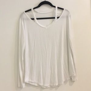 Long sleeve cold shoulder top